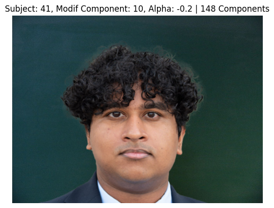 Subject 41, PCA Component 10, Alpha -0.2, 148 Components