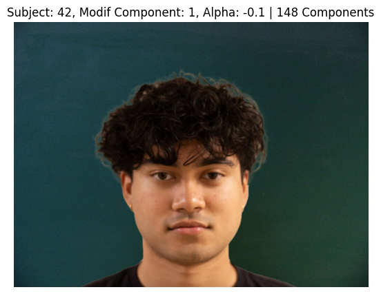 Subject 42, PCA Component 1, Alpha -0.1, 148 Components