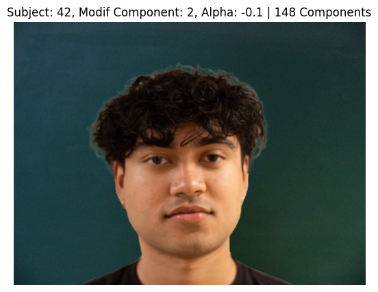 Subject 42, PCA Component 2, Alpha -0.1, 148 Components