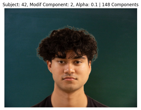 Subject 42, PCA Component 2, Alpha 0.1, 148 Components