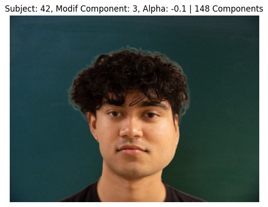 Subject 42, PCA Component 3, Alpha -0.1, 148 Components