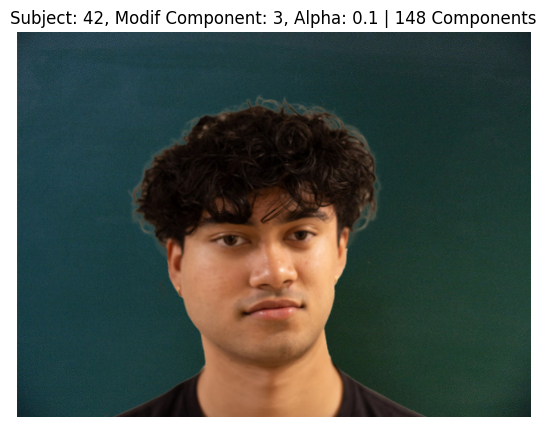 Subject 42, PCA Component 3, Alpha 0.1, 148 Components