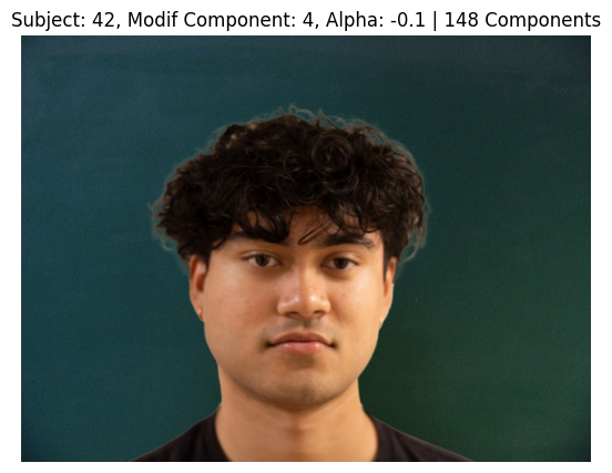 Subject 42, PCA Component 4, Alpha -0.1, 148 Components