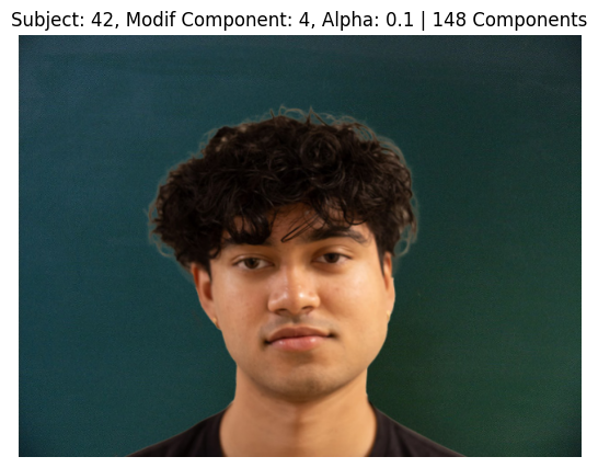 Subject 42, PCA Component 4, Alpha 0.1, 148 Components