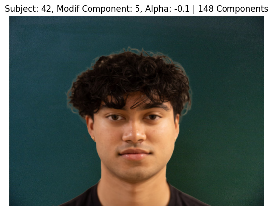 Subject 42, PCA Component 5, Alpha -0.1, 148 Components