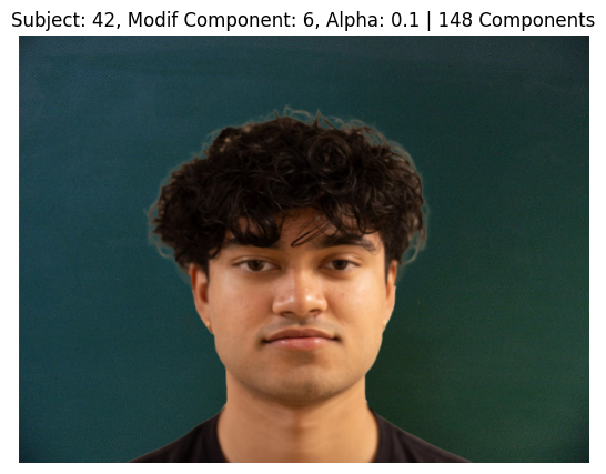 Subject 42, PCA Component 6, Alpha 0.1, 148 Components