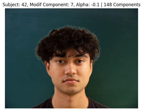 Subject 42, PCA Component 7, Alpha -0.1, 148 Components