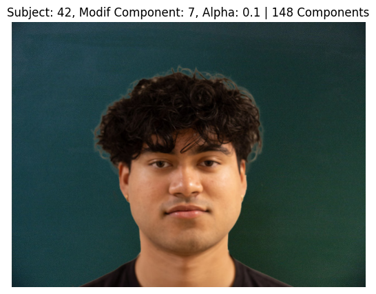 Subject 42, PCA Component 7, Alpha 0.1, 148 Components