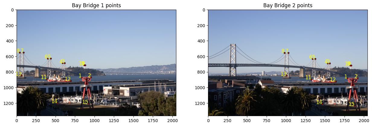 Bay Bridge 1 and 2 Correspondence Points