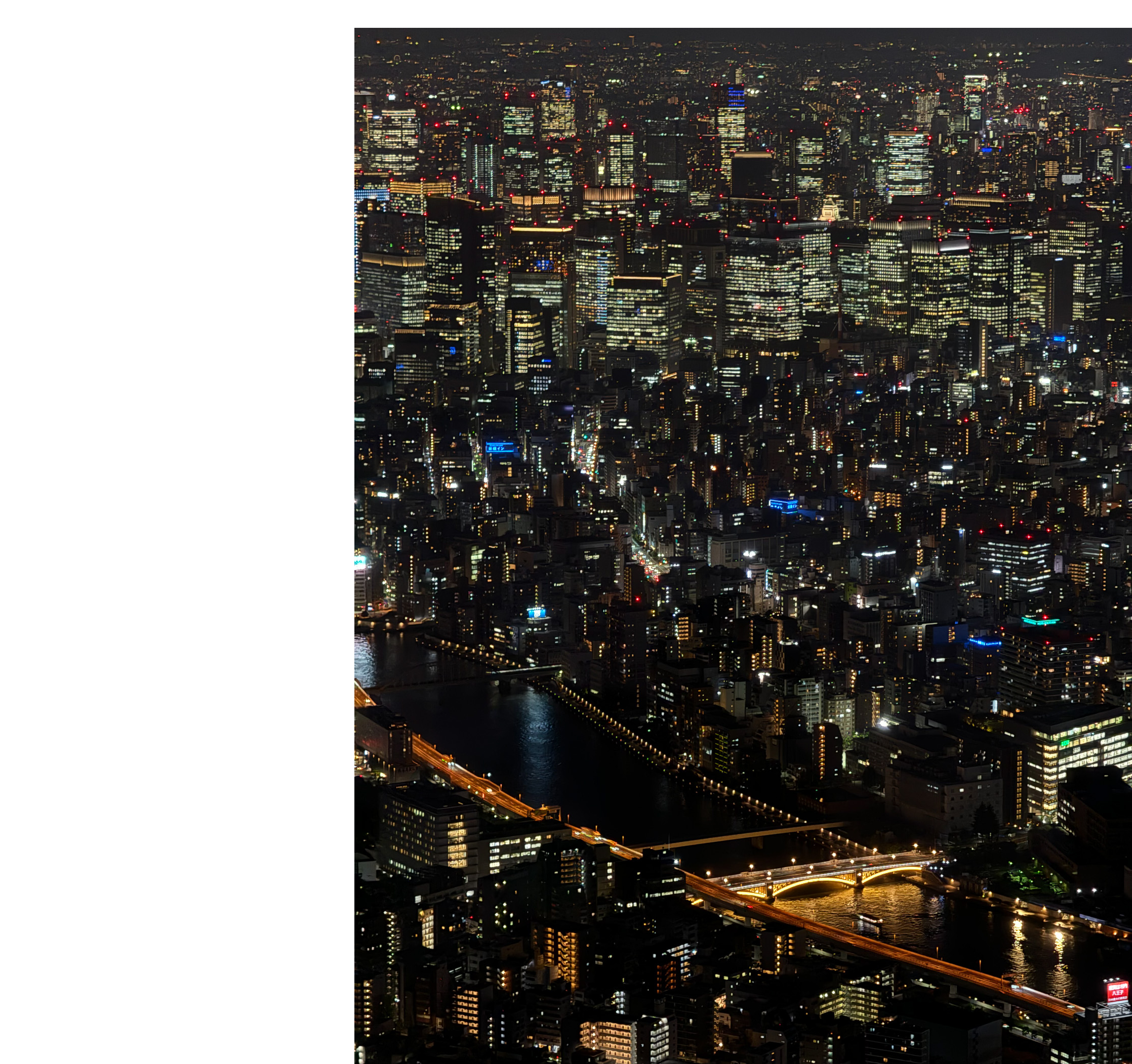 Bridge view of Tokyo Tower in mosaic coordinates