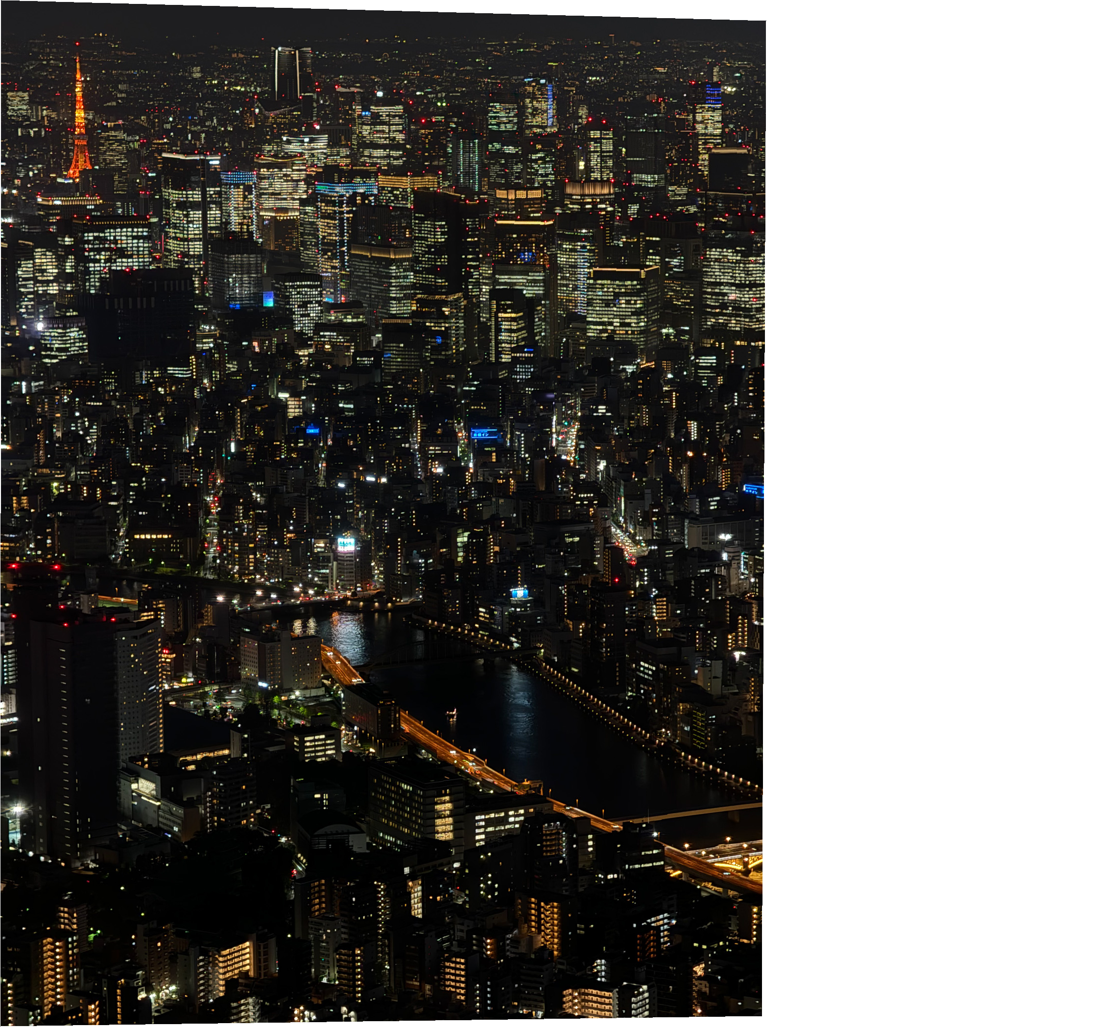 Tower view of Tokyo Tower in mosaic coordinates