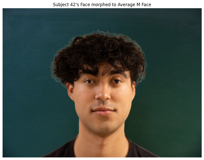 Sameer's face morphed to average male points
